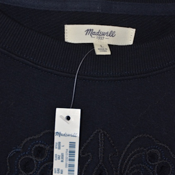 🌸 MADEWELL cutout sweatshirt in navy - Picture 4 of 6